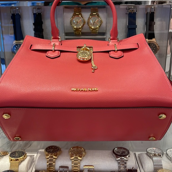 MICHAEL KORS HAMILTON MEDIUM SATCHEL 
 COLOR: LIGHT BERRY SHERBET 
NWT - Picture 9 of 16